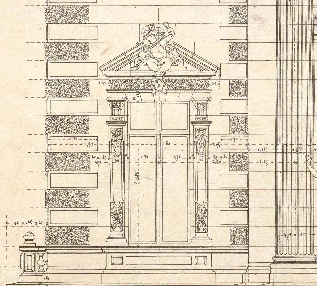 Archives de Montpellier, 1Fi12, Atlas des plans d'exécution, planche 5, détail