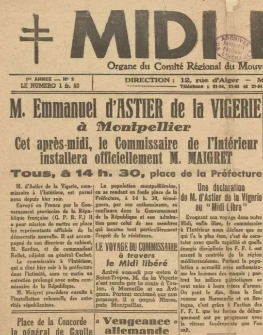 Midi Libre 28 août 1944